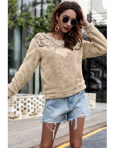 Pull Beige Col Dentelle Comparez et commandez 