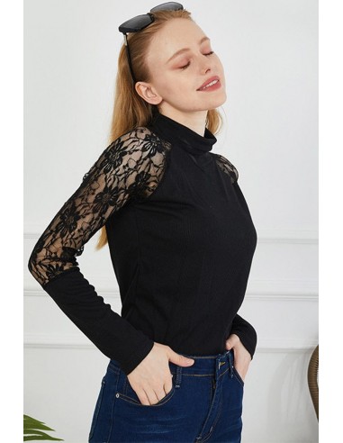 Pull Col Roulé Dentelle Femme Paris Déstockage Promo