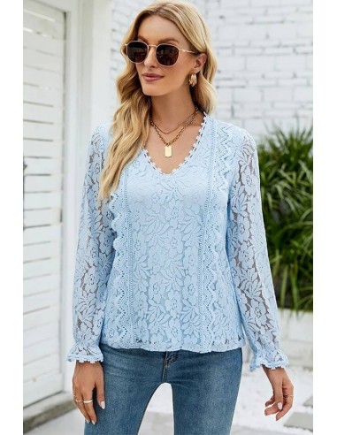 Blouse Dentelle Bleue Amélioration de cerveau avec