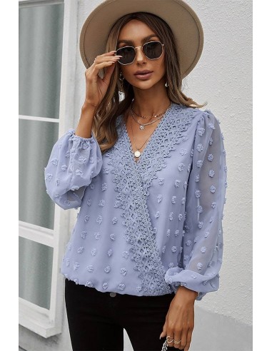 Blouse Dentelle Bleu Ciel 2023