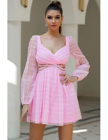 Robe Courte Dentelle Rose Amélioration de cerveau avec