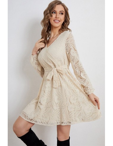 Robe Courte Dentelle Beige Voir les baskets