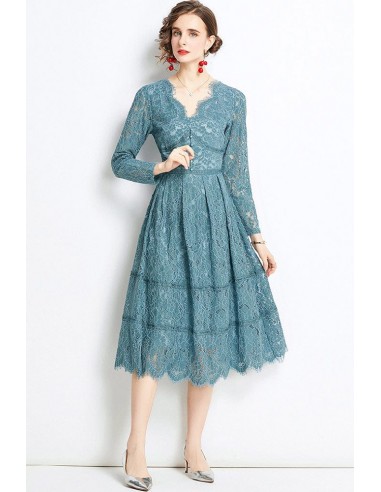 Robe Dentelle Bleu Turquoise 50-70% off 