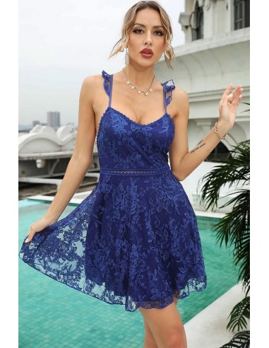 Robe Dentelle et Tulle Bleue store