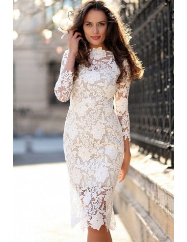 Robe Cocktail Dentelle Manche Longue Jusqu'à 80% De Réduction