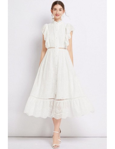 Robe Midi Broderie Anglaise pas cher chine