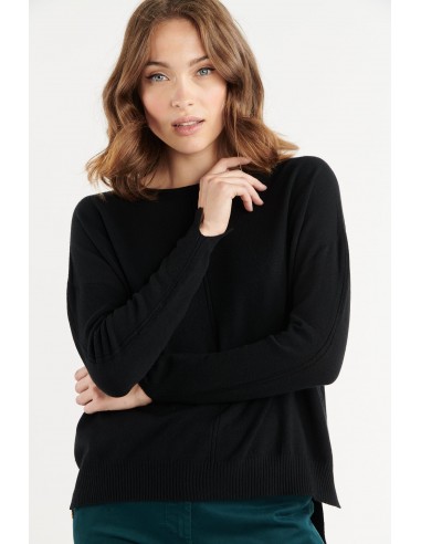 PULL COL ROND BABETTE NOIR rembourrage situé sous