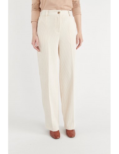 PANTALON LARGE VELOURS BRÉANNE NATUREL de la marque