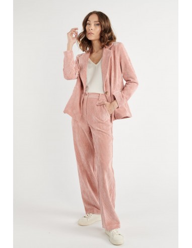 PANTALON LARGE VELOURS BRÉANNE ROSE Jusqu'à 80% De Réduction