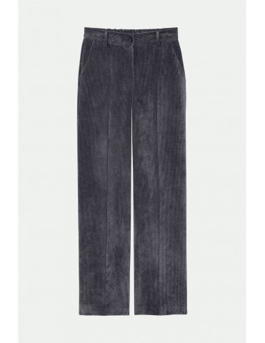 PANTALON LARGE VELOURS BRÉANNE CARBONE paiement sécurisé