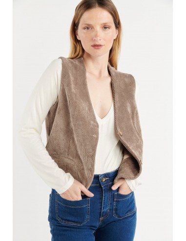 GILET SANS MANCHES VELOURS BERNABÉ TAUPE 50-70% off 