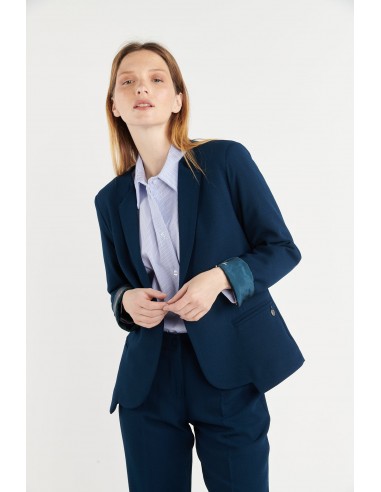 BLAZER CINTRÉ ARIANE PÉTROLE en linge