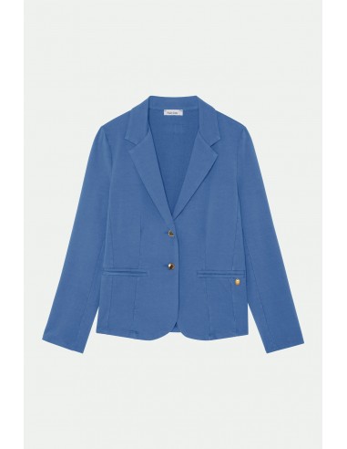 BLAZER MOLLETON ADELIA BLEU ACIER brillant des détails fins