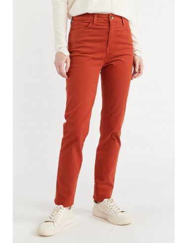 PANTALON 5 POCHES ADRIEN ORANGE BRULÉ soldes