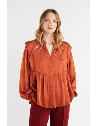 CHEMISE À VOLANTS BASTIEN ORANGE BRULÉ Livraison rapide