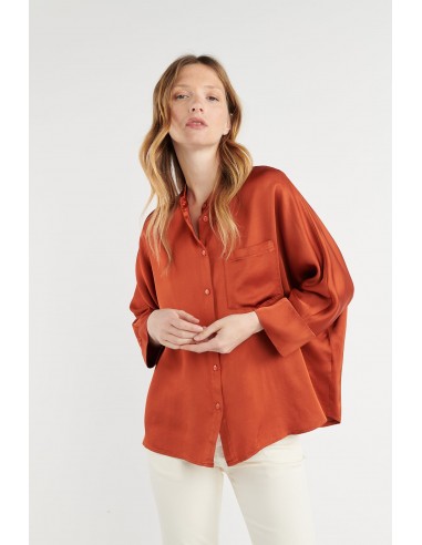 CHEMISE OVERSIZE BECCA ORANGE BRULÉ pas chere