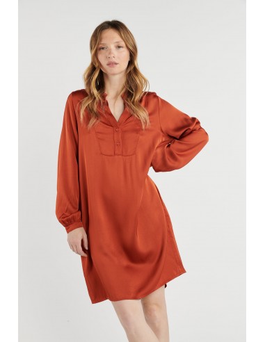 ROBE SATINÉE BRITNEY ORANGE BRULÉ shop