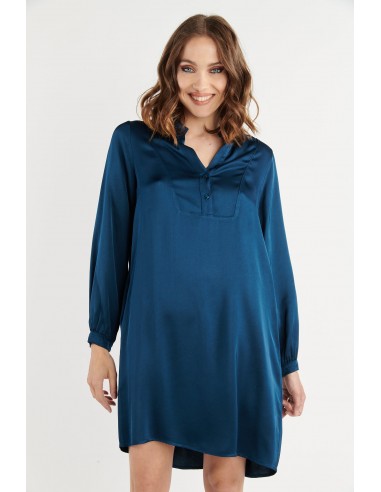 ROBE SATINÉE BRITNEY PÉTROLE en linge