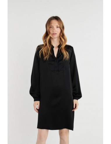 ROBE SATINÉE BRITNEY NOIR solde