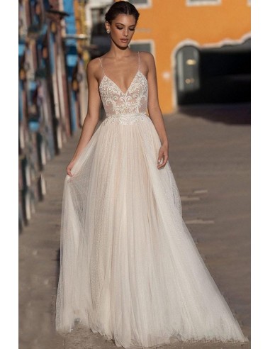 Robe de Mariée Haut Dentelle Bas Fluide 2 - 3 jours ouvrés.