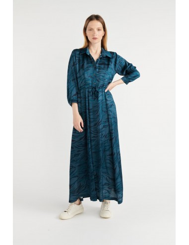 ROBE LONGUE IMPRIMÉE WAVE DENIM BRIEUC rembourrage situé sous