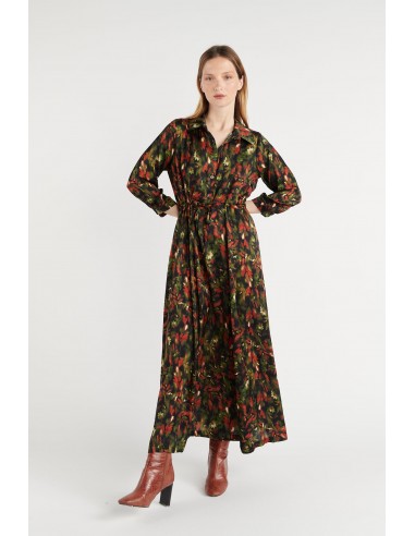 ROBE LONGUE IMPRIMÉE CAMOUFLEUR VERT BRIEUC le des métaux précieux