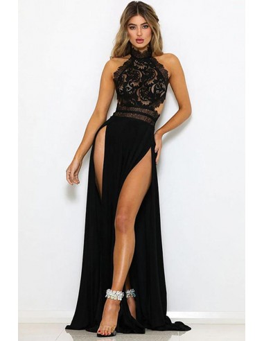 Robe de Soirée Noire Longue Dentelle votre restaurant rapide dans 