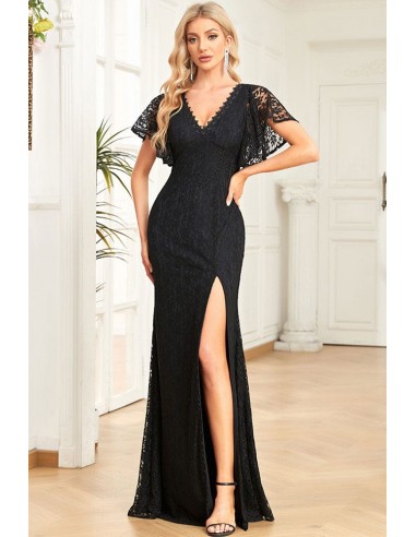 Robe Fendue Dentelle Noire le concept de la Pate a emporter 