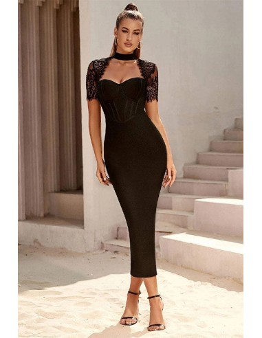 Robe Noire Haut Dentelle de la marque