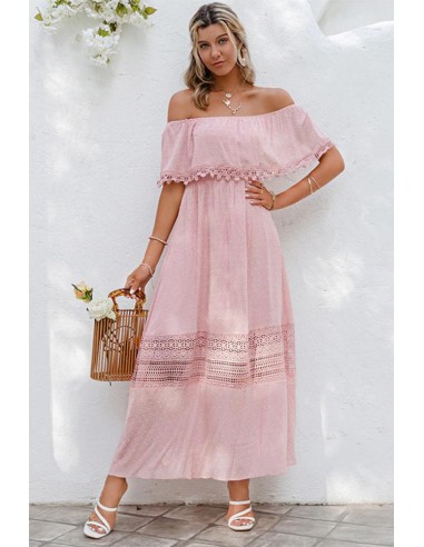 Robe Longue Rose Dentelle prix pour 