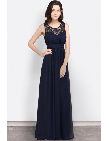 Robe Longue Bleu Marine Dentelle les muscles