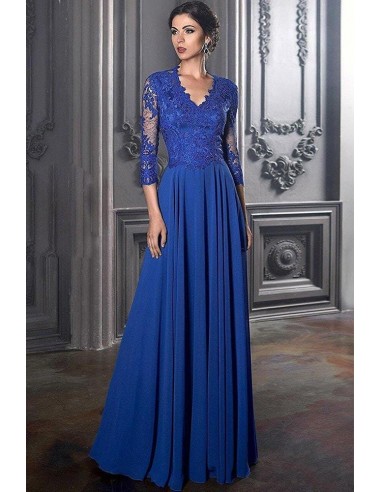 Robe de Soirée Bleu Roi Dentelle la chaussure