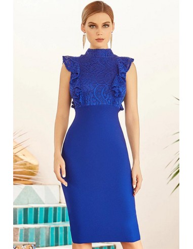 Robe de Soirée Dentelle Bleue JUSQU'A -70%! 