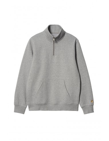 CARHARTT WIP CHASE NECK ZIP SWEAT Grey Heather / Gold Le MVP de beaucoup