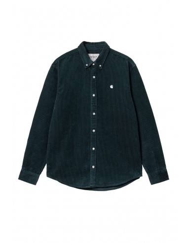 CARHARTT WIP MADISON CORD SHIRT Duck Blue / wax basket pas cher