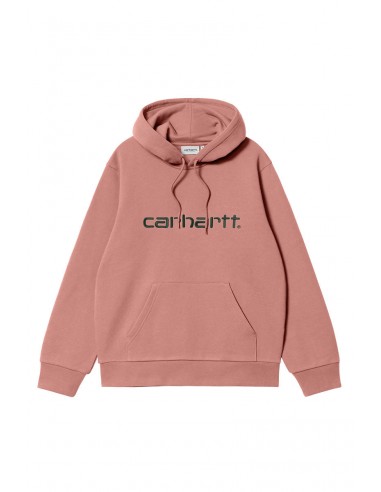 CARHARTT WIP HOODED CARHARTT SWEAT Dusty Rose / Sycamore Tree pas cher 