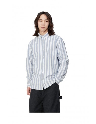 CARHARTT WIP DILLION SHIRT STRIPE Bleach / White paiement sécurisé