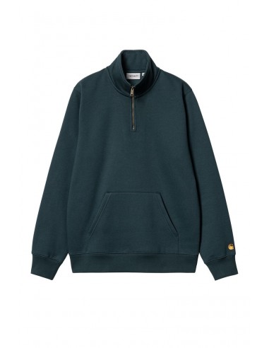 CARHARTT WIP CHASE NECK ZIP SWEAT Duck Blue / Gold la livraison gratuite