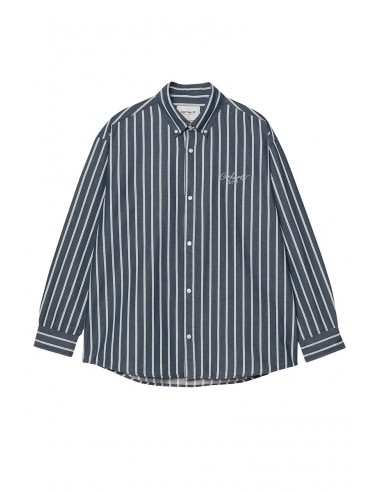 CARHARTT WIP L/S SIGNATURE SHIRT Stripe / Air Force Blue 50-70% off 