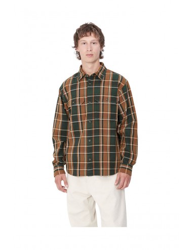 CARHARTT WIP L/S HOBART SHIRT Hobart Check / Sycamore Tree basket pas cher