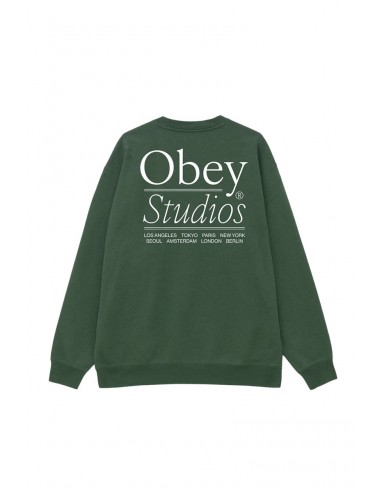 OBEY STUDIOS CREWNECK Rain Forest rembourrage situé sous