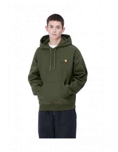 CARHARTT WIP HOODED AMERICAN SCRIPT SWEAT Tarragon pas cher 