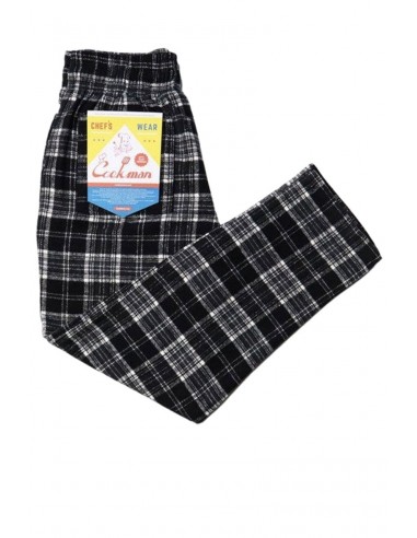 COOKMAN CHEF PANT WOOL MIX Tartan Black brillant des détails fins